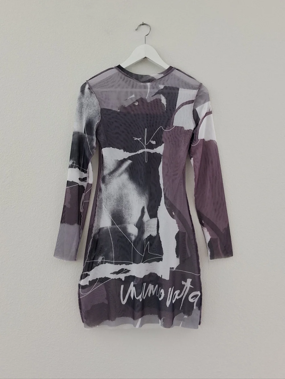 Inamorata Vita Mini Dress Mesh Purple Abstract - Picture 6 of 14